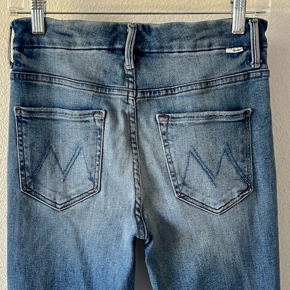 MOTHER High Waisted Looker Ankle FrayWomen's  Blue Jeans Au Revoir Size 27 - Picture 3 of 13